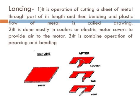 sheet metal shearing process ppt|lancing operation in sheet metal.